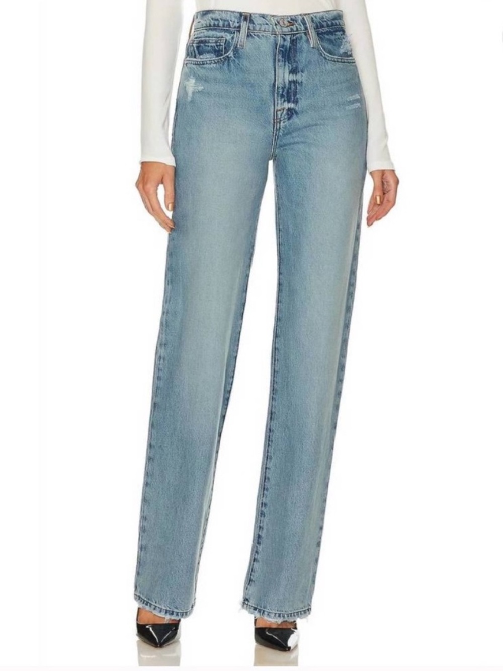 Frame Denim Le Jane Straight Leg in Weston Rips